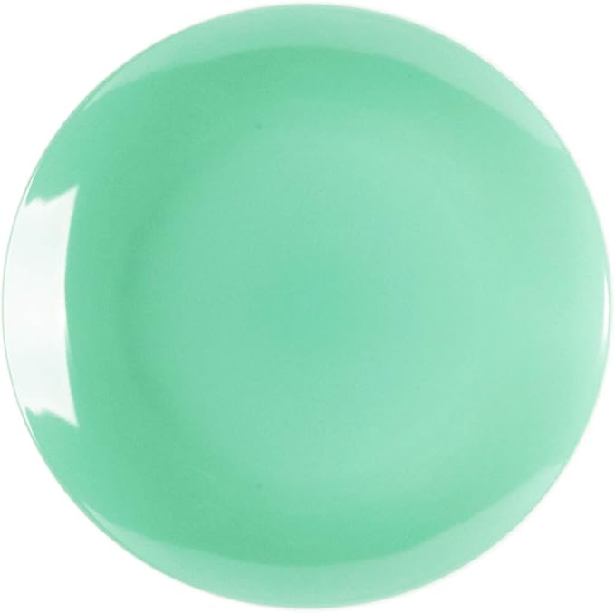Stoneware Coupe Shape 16pc Dinnerware Set Outside White + Inside Teal