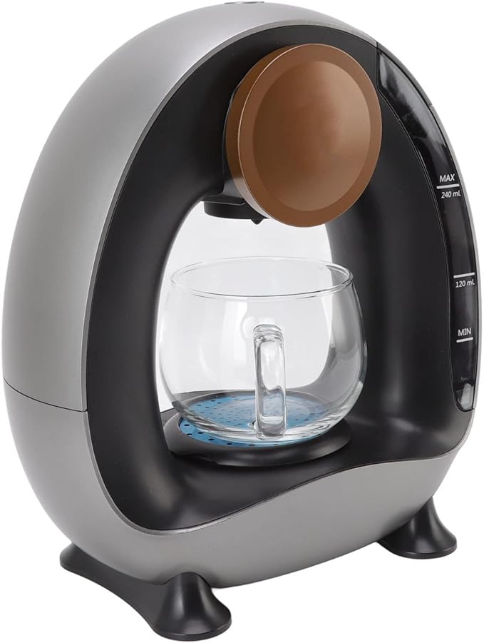 ZJchao Drip Coffee Maker Portable Mini Constant Temperature Extraction Coffee Machine with 240ml Water Tank for Office Home Stainless Steel High Borosilicate Glass
