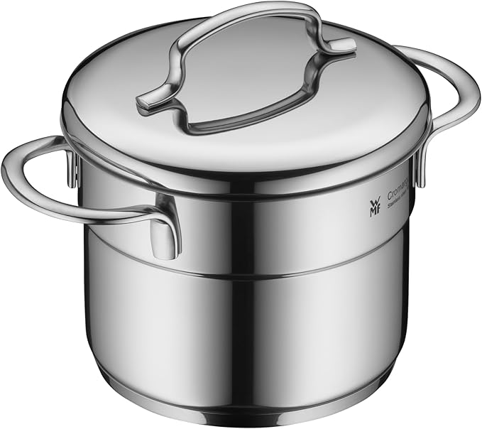 WMF 0718556040 Mini pan set 5-piece stainless steel lids saucepan Cromargan 18/10 Stainless steel Space saving Stackable Design universal bottom induction Dishwasher safe