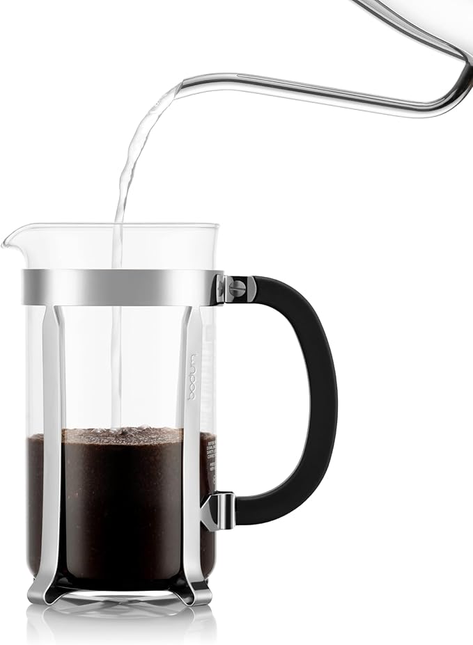 Bodum 34oz Chambord French Press Coffee Maker High-Heat Borosilicate Glass Polished Stainless Steel – Made in Portugal