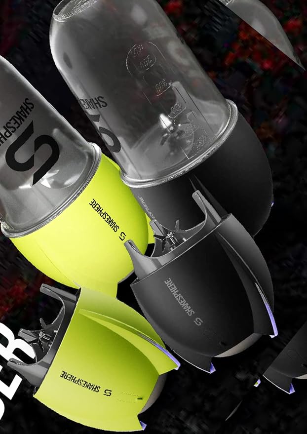 SHAKESPHERE Portable Blender for Shakes and Smoothies – 19oz Electric Personal Blender with Clear Tritan Cup USB-C Rechargeable Compact and Powerful for Travel Gym and Workout – Fluorescent Yellow