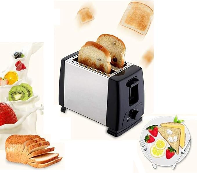 2 Slice Toaster Best Rated Prime Stainless Steel 1.5 inch Wide Slot Small Household Kitchen Toaster with Shade Selector and Pop Up Reheat Defrost Cancel Functions 6 Bread Shade Settings Removable Cr