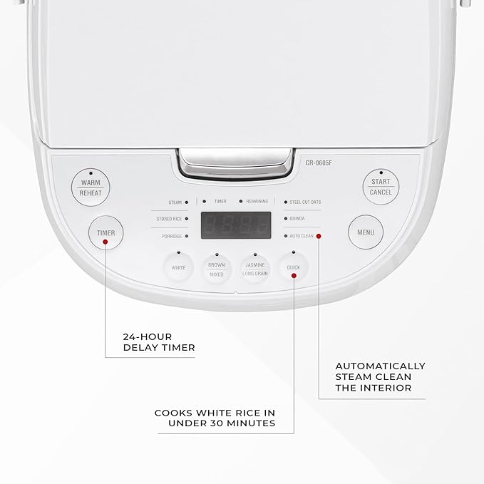 Rice Cookers Electric Rice Cooker 10 Menu Options Oatmeal Brown Rice &amp More Touch-Screen Nonstick Inner Pot Rice Maker