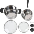 Stainless Steel Cookware Set Milk Pan Cooking Pot with Anti Scalding Handles for All Kitchen Stove Top Cooking Boiling Stewing