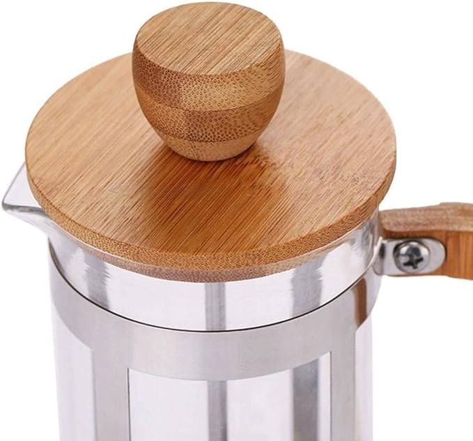 Press Coffee Maker Coffee Press CaffettiereCoffee MakerCoffee Tea Press Double Mesh Filtration Layer with Bamboo Lid &amp Handle Heat Resistant Borosilicate Glass French Coffee Press
