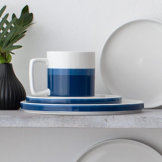 Noritake ColorStax Stripe Blue 16-Piece Dinnerware Set Service for 4
