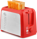 Holstein Housewares 2-Slice Toaster with 7 Browning Settings Extra-Wide Slots Reheat Defrost Cancel High-Lift Release Removable Crumb Tray – Compact Stainless Steel Red