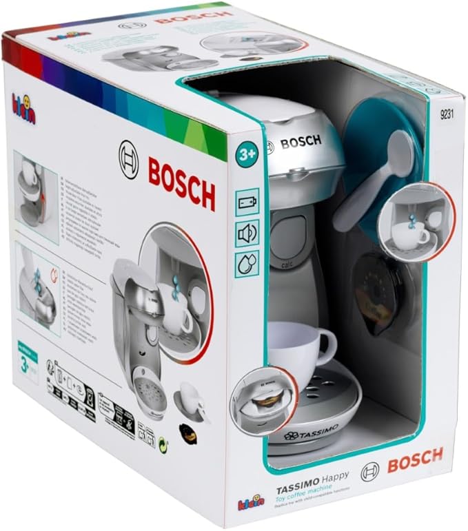 Theo Klein 9231 Bosch Tassimo Happy Electric Coffee Maker with Sound Effect Water Filling Possibility and Flow Function