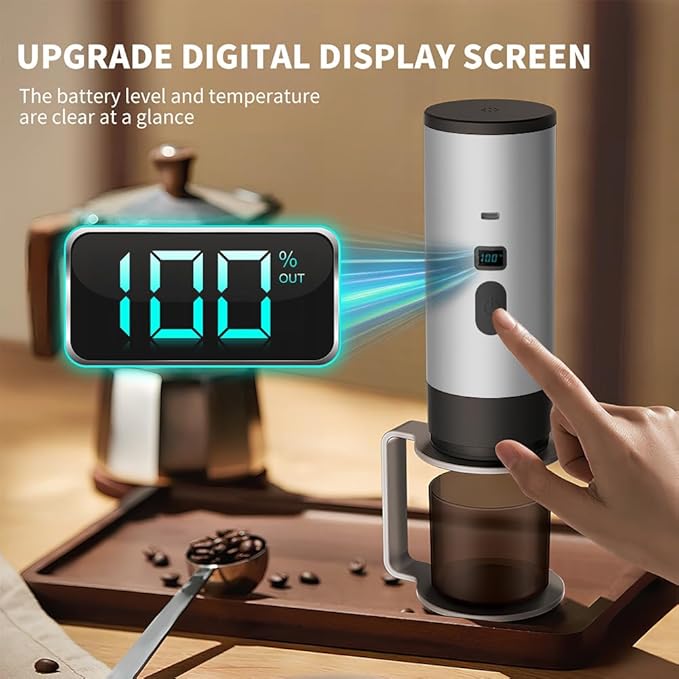 Portable Coffee Maker Espresso Machine Travel Espresso Maker USB-C ChargingHeating Pump Press Coffee Maker Electric Capsule Coffee Machine for RVCar Hiking Camping Office