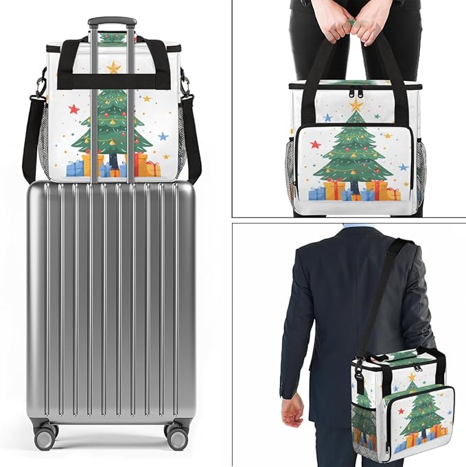 Christmas Gift Coffee Maker Carrying Bag Graffiti Tree Travel Storage Bag Compatible with K-Mini or K-Mini Plus Single Serve Coffee Brewer Carrying Case with Multiple Pockets &amp Shoulder Strap