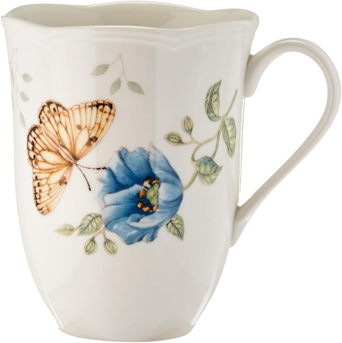 Lenox Dinnerware Set Butterfly Meadow 18-Piece Set Service For 6 White Porcelain Butterfly And Flower Designs Plates And Bowls Sets Dishwasher Safe Home &amp Kitchen (18 Pieces Assorted)