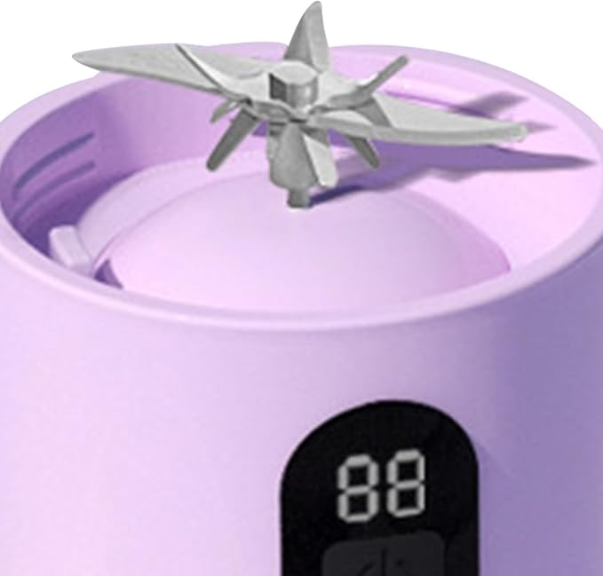 BAFOVY Rechargeable Portable Blender Cup USB Personal Blender with 16 Stainless Steel Blades 500ml Violet for Shakes Travel Gym