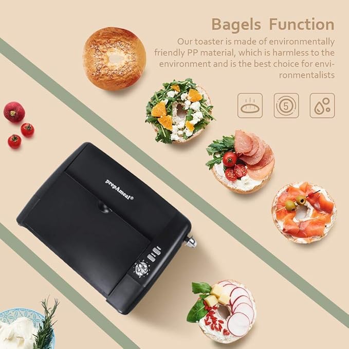Long Slot Toaster 2 Slice Toaster with 6 Shade Settings Bagel/Cancel Extra Wide Slots Removable Crumb Tray for Bagels Waffles Breads Puff Pastry Snacks (2-Slice Black)