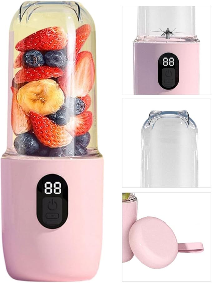 Portable Personal Blender 500ml Electric USB Rechargeable Juicer Cup with Cover Safety Assured Heatproof Versatile for Outdoor Travel Powerful Performance Faster Juicing