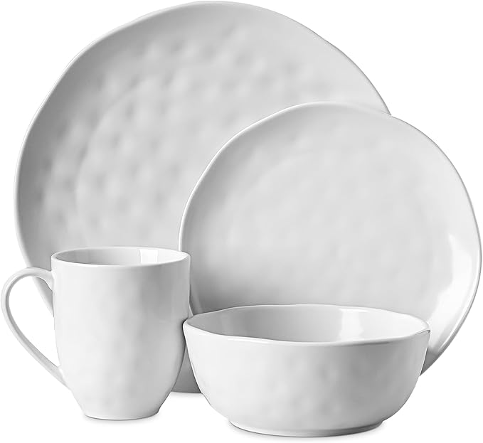 Stone lain Ivy Porcelain Dinnerware Set 24-Piece Service for 6 White
