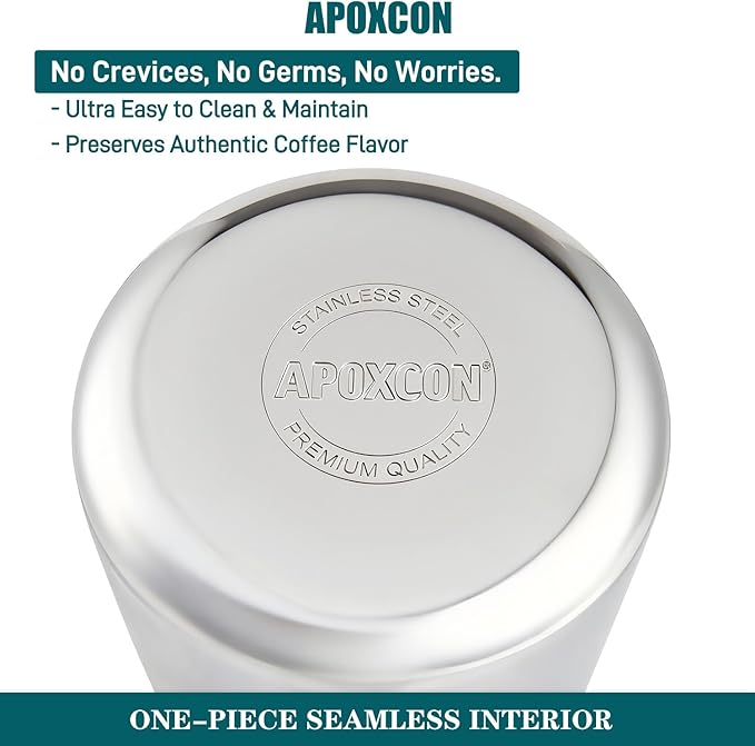 Coffee Percolator Stainless Steel Coffee Maker with Fireproof Solid Wood Handle &amp Tough Glass Clear Brew Progress Knob Camping Coffee Pot Using on any Stovetop NO Aluminum NO Plastic (6 Cup)