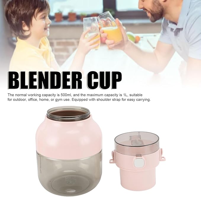 Portable Juicer Cup Juicer Cup with 1L Capacity 70W Powerful Blending Low Noise USB Blender for Travel Office Gym Personal Blender Juice Cup Blender for Shakes and Smoothies