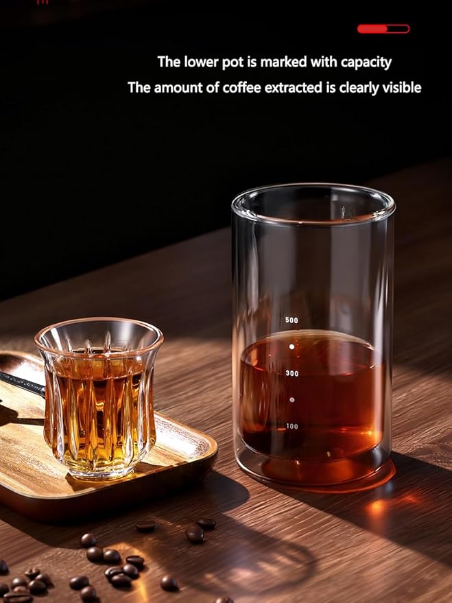 Cold Brew Coffee Maker 15oz Slow Drip Ice Coffee Maker Borosilicate Glass Pour Over Drip Coffee Brewer for Home Coffee Bar Accessories