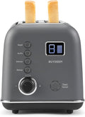 BUYDEEM DT730 Motorized Toaster 2-Slice Smart Digital Leverless Toaster with LCD Countdown Timer 9-Shade Settings for Toast Bagels Waffles Muffins