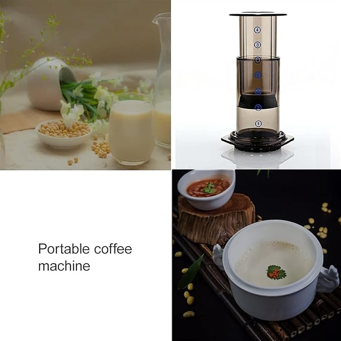Portable Coffee Machine Manual Pressure Pot Filter Hand-Washed Coffee Drip Pot with Coffee Filter Paper Home Kitchen
