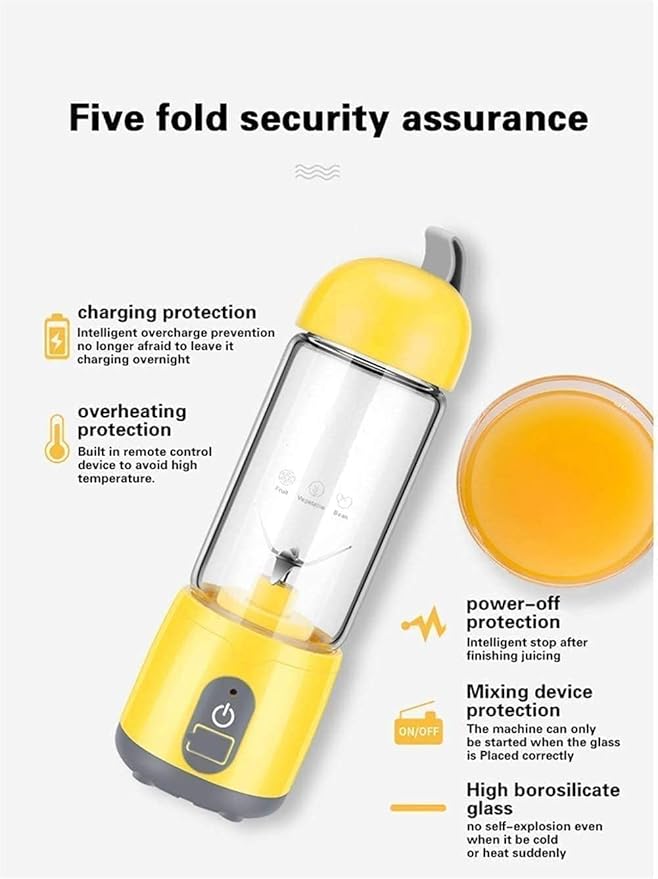 Portable Blender Personal Size Blender Smoothies and Shakes Mini Blender USB Rechargeable Fruit and Vegetables Drinks Handheld Blender Sports Travel