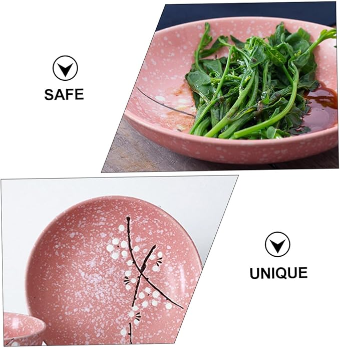 Happyyami 12-Piece Japanese Ceramic Dinnerware Set Home Tableware Creative Cutlery Kit Pink Dishwasher Safe for Single Users for Everyday Use