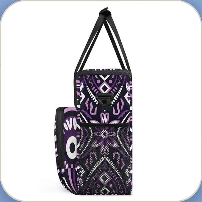Vintage Mandala Coffee Maker Carrying Bag Geometry Aztec Pattern Travel Storage Bag Compatible with K-Mini or K-Mini Plus Single Serve Coffee Brewer Carrying Case with Pockets &amp Shoulder Strap