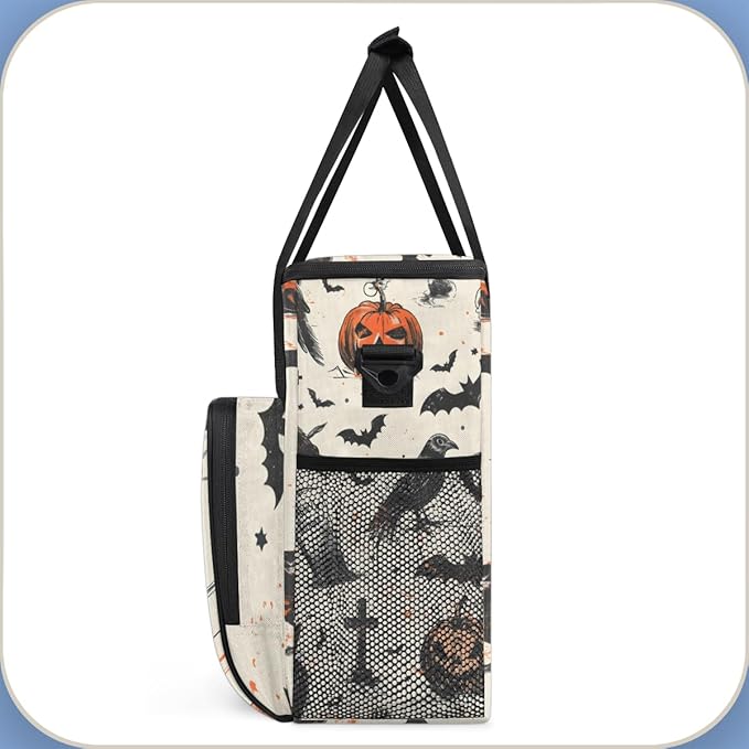 Retro Pumpkin Coffee Maker Carrying Bag Cute Pumpkin Travel Storage Bag Compatible with K-Mini or K-Mini Plus Single Serve Coffee Brewer Carrying Case with Multiple Pockets &amp Shoulder Strap