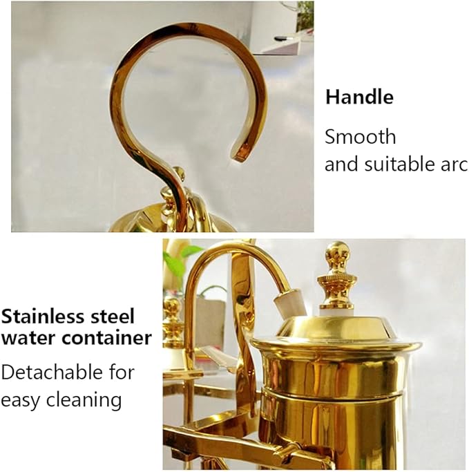Siphon Coffee Maker Kit 400ML/13.5Oz Belgian/Belgium Family Balance Syphon Coffee &amp Tea Brewer Elegant Double Ridged Fulcrum with Tee Handle