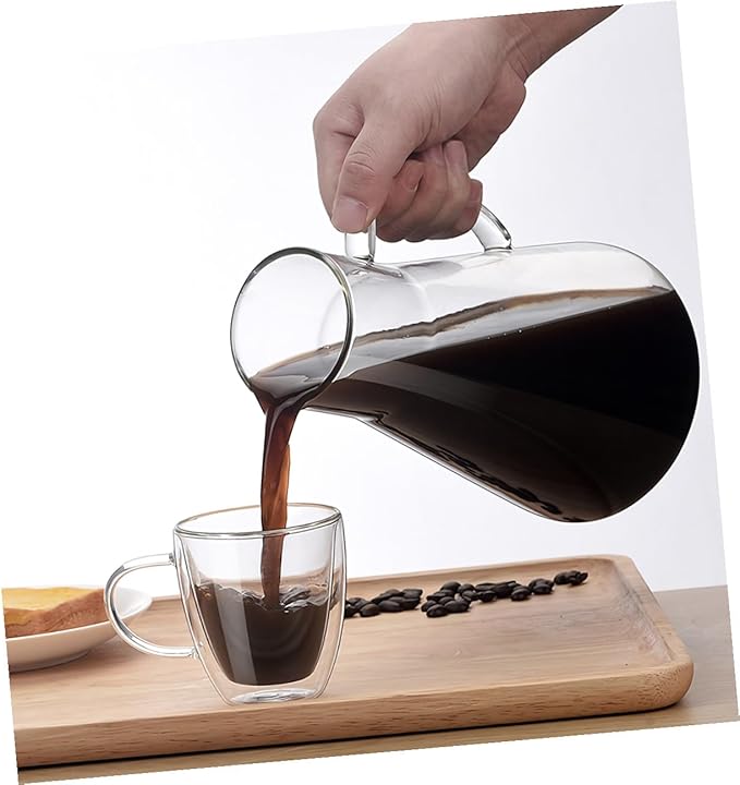 TOYANDONA Large Capacity 1600ml Cold Brew Coffee Pot with Stainless Steel Filter and Borosilicate Glass Iced Coffee Maker for Home and Kitchen Use