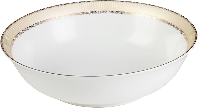 Lorenzo 57 Piece Elegant Bone China Service for 8 Margaret Dinnerware Sets Gold