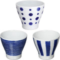 [Amazon.co.jp Exclusive] Hasami Ware 30199 Dinnerware Set Indigo Dye Cup Small Pot Cup Set of 3 Diameter Approx. 3.1 x Height 3.1 inches (9 x 8 cm) Japanese Tableware Porcelain Microwave