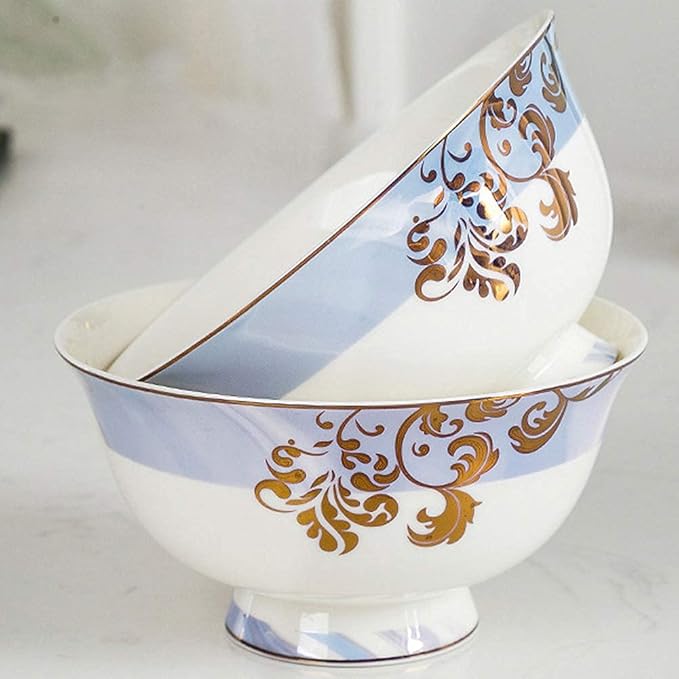 65 pcs Dinnerware Set Serves for 10 People Line Drawing Decoration Bone China Tableware SetPremium Quality Porcelain Dishes/Plate/BowlDishwasher &amp Microwave SafeBlue (62pcs Serves for 10)