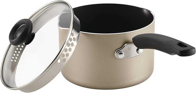 12 Pcs Nonstick Cookware Set with Cooking Tools - Easy Clean &amp Dishwasher Safe Champagne Color Ideal for Home Kitchen