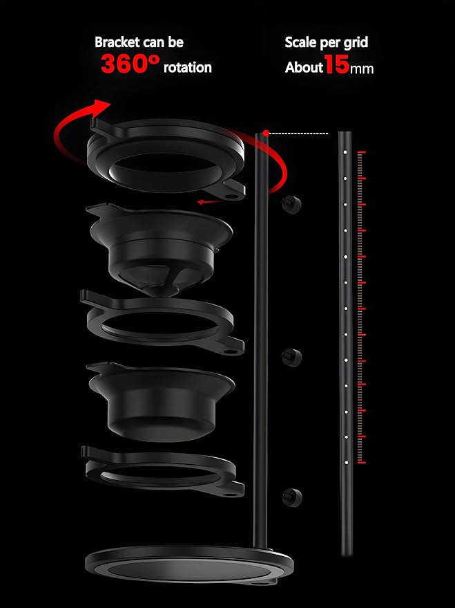 Coffee Dripper Stand with 2 Pcs Espresso Cooling BallHeight Adjustable Metal Pour Over Coffee Stand Elegant Gift for Coffee Dripper Brewer Lovers (Black)