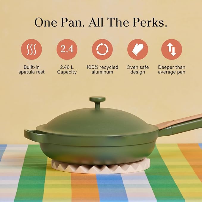 Our Place Always Pan Duo - Standard &amp Mini Always Pan 2.0 Bundle | Multi-Functional Cookware Set Replaces 20 Pieces | Sage