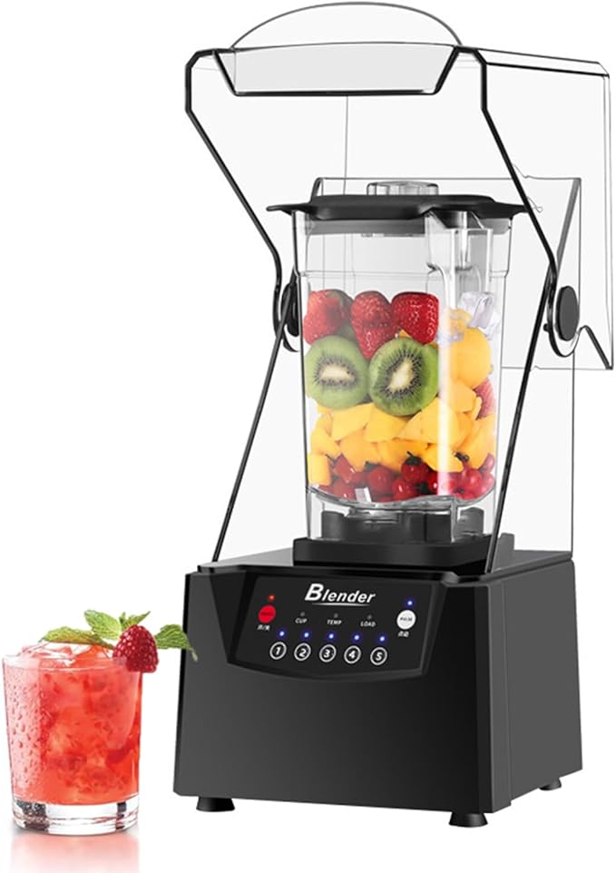 2200W Professional Smoothie Blender 2L Stand Blender with Self-Cleaning 6 Blades Smart Control Panel Shield Quiet Sound Enclosure for Kitchen Fruits Shakes Smoothies