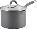 Circulon Radiance Hard-Anodized Nonstick Straining Saucepan 3-Quart Gray