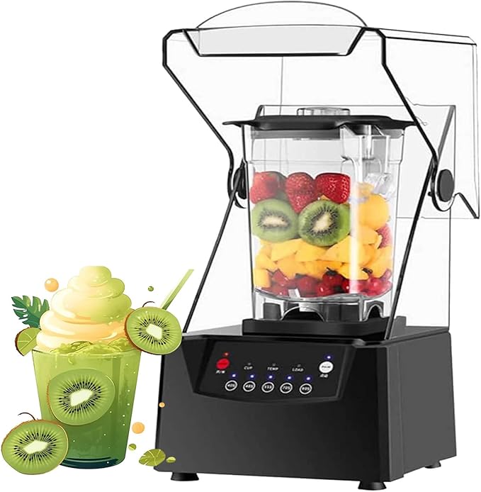 2L Electric Commercial BlenderBlender for Shakes and Smoothies with Soundproof Cover Fruit Juicer Smoothie Maker67 Oz Countertop 2200-Watt Base and Total Crushing Technology