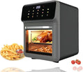 10L Large Capacity 3-in-1 Digital Air Fryer Oven Combo with Smart Touchscreen 18 Presets &amp Multi-Layer Baking Pans - Stainless Steel Countertop Convection Oven for Pizza Grilling Toasting