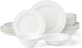 Lenox Dinnerware Sets Studio 1414 Rimmed 16-Piece Dinnerware Set Service For 4 Bone China Material Dishwasher Safe Microwave Safe Plates Bowls Plates And Bowls Dinner Dishes (White 16 Piece)