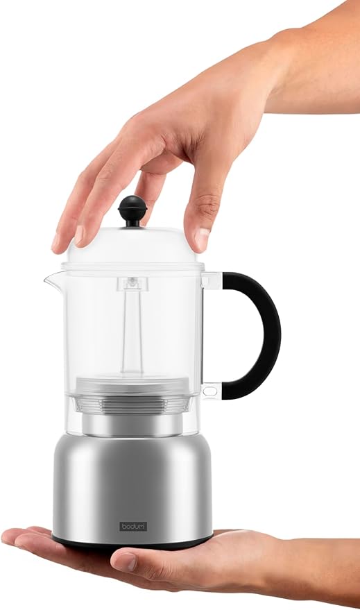 Bodum 17oz Chambord Electric Espresso Coffee Maker Plastic Carafe w/Wi-Fi Control &amp Programmable Timer Polished Stainless Steel