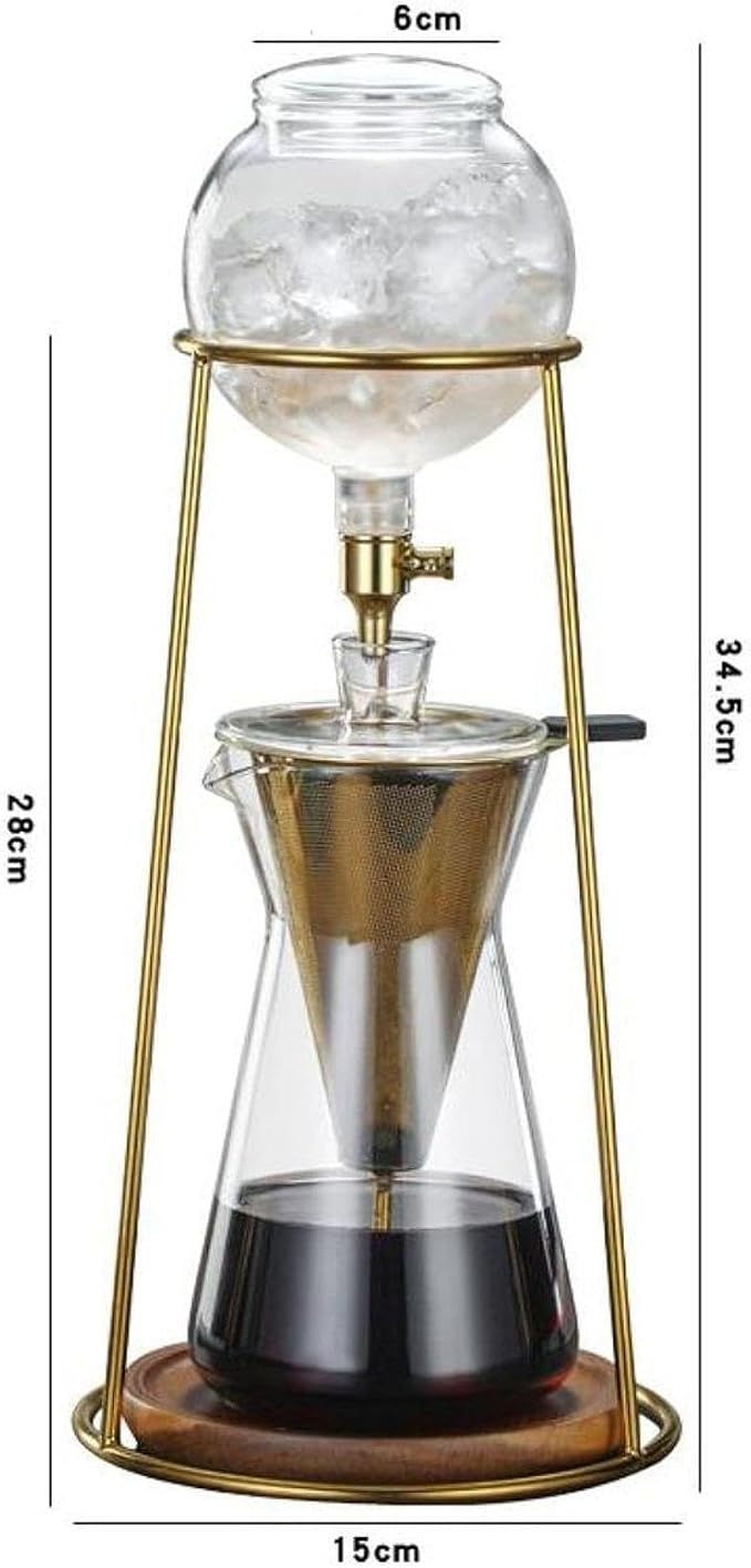 Ice Drip Coffee Maker Pot Accessories Glass 700ml Adjustable Water Flowing Cold Brew Coffee Maker Pitcher for Home Bar Camping
