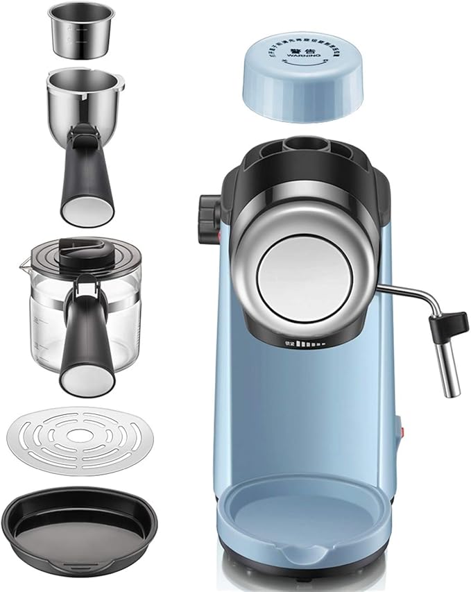Fully Automatic Espresso Coffee Machine - Compact High Pressure Cappuccino Maker with Steam Foaming Device