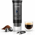3 in 1 Espresso Coffee Maker – Single ServeGround Coffee Compatible – 19 Bar Pump Fast Heating Compact Design Espresso Portable Machine with Milk Frother for Home &amp Office Use (Grey)