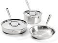 All-Clad D5® Stainless Steel Core 5 Piece Cookware Set- Made in USA- The Upgrade for Supremely Even Heat- Includes Frying Pans Saucepan Sautépan -Oven Safe &amp Induction Compatible