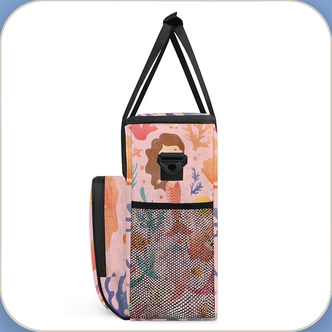 Ocean - Fish Coffee Maker Carrying Bag Portable Travel Storage Tote Bag Compatible with K-Mini or K-Mini Plus Single Serve Coffee Brewer Carrying Case with Multiple Pockets &amp Shoulder Strap