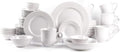 Pearl Dots Stoneware Dinnerware Set (56pc Set White)