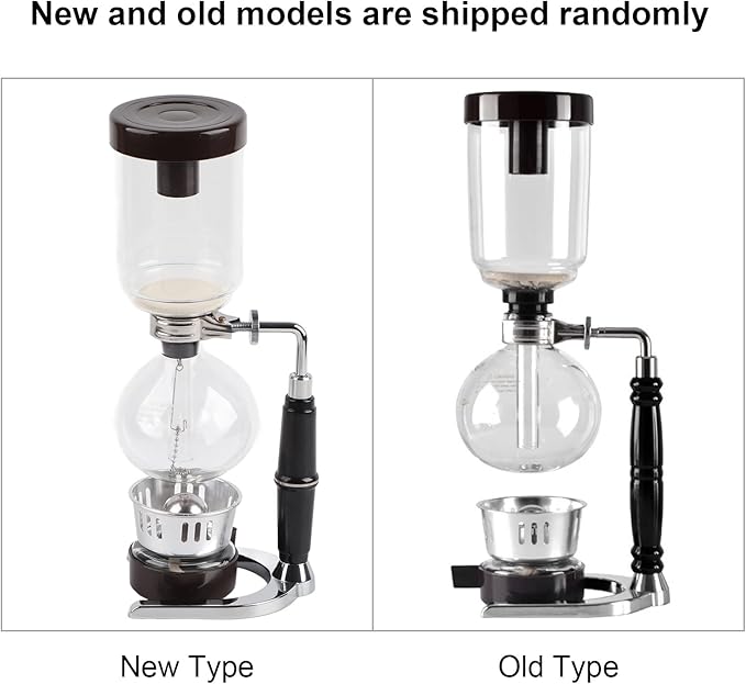 ZJchao Handheld Siphon Coffee Maker Premium Glass Coffee Filter Kit Homemade Machine for Home Barista and Coffee Enthusiasts Stainless Steel and Glass 14.3 Inches (Black)