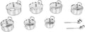 Stainless Steel Cookware Set 16 to 28cm Dishwasher Safe Multipurpose Kitchenware Family Cooking Pots for All Stovetops